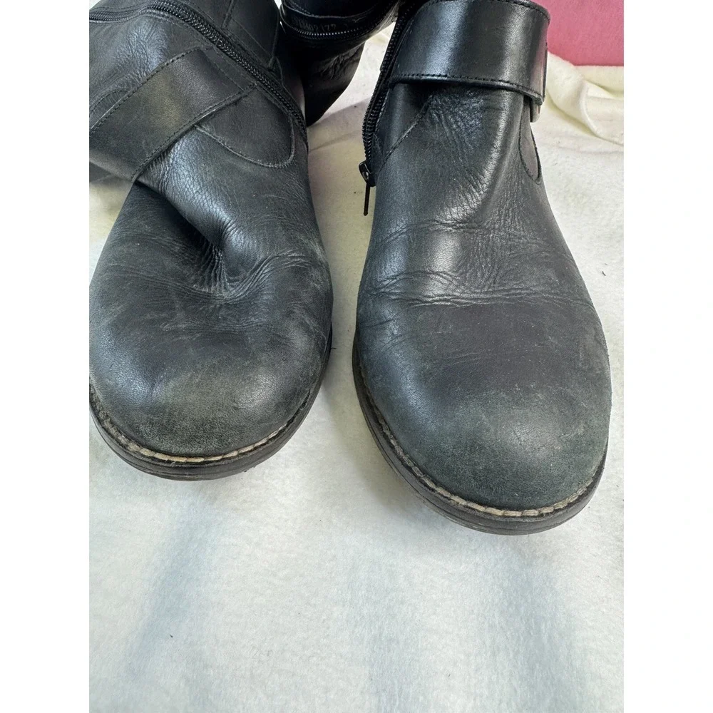 REMONTE Tall Riding Boots Sz 40 US 9 Black Leather Fleece Lined Knee High EUC